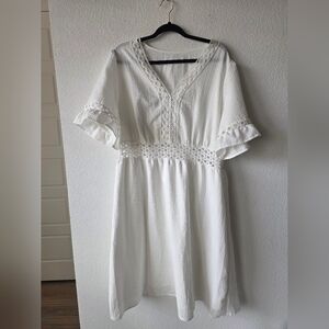 SHEIN Curve White Dress Lace